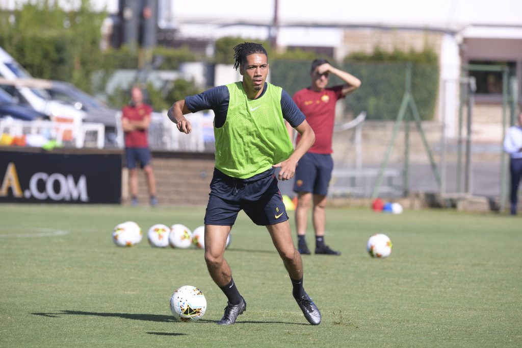 Smalling AS Roma, allenamento mattutino a TrigoriaAS Roma, allenamento mattutino a Trigoria