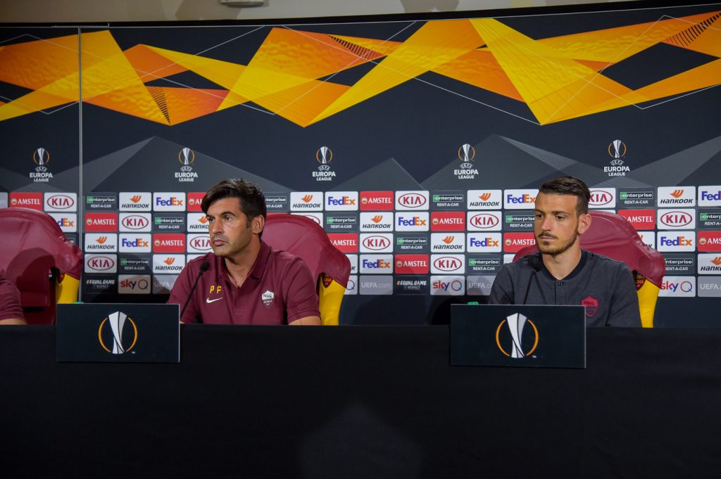 Fonseca Florenzi AS Roma, conferenza stampa di presentazione del match di Europa League Roma-Istanbul Basaksehir