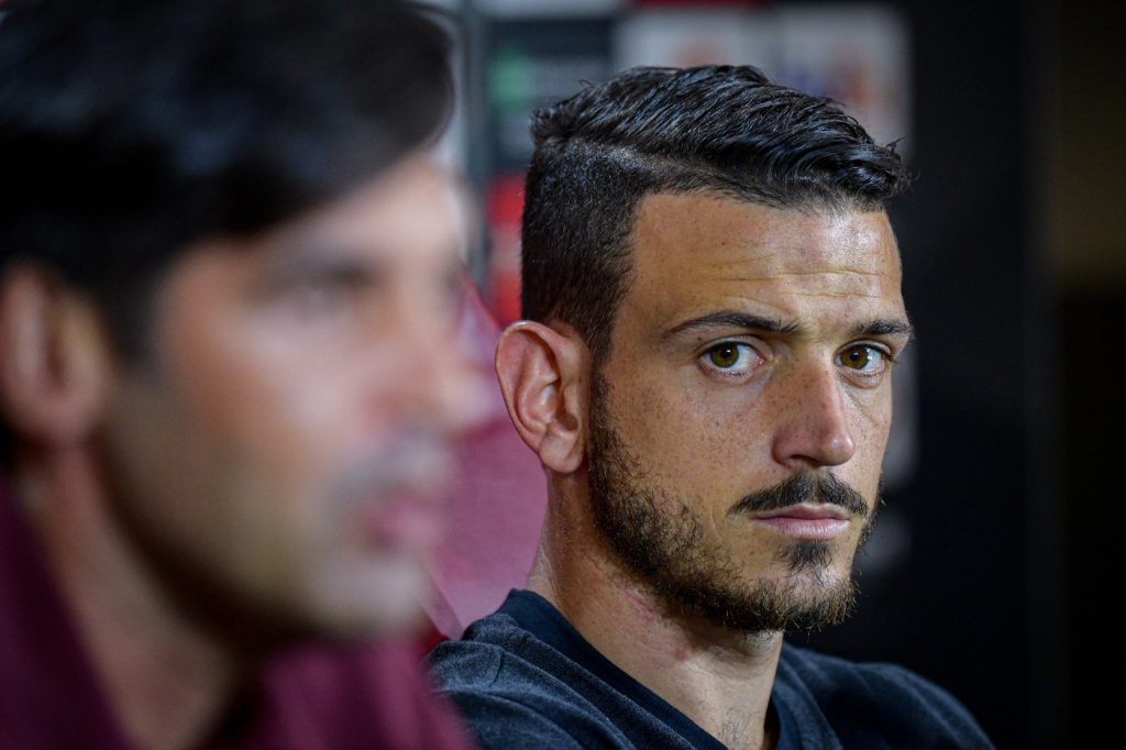 Florenzi AS Roma, conferenza stampa di presentazione del match di Europa League Roma-Istanbul Basaksehir