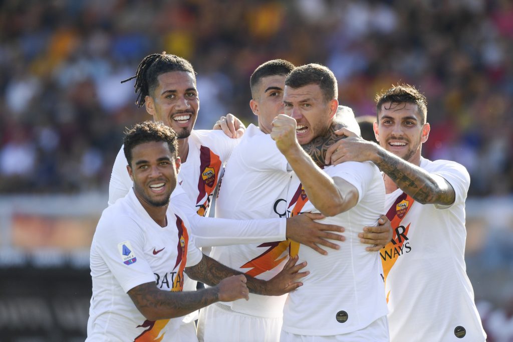 dzeko smalling mancini kluivert pellegrini Lecce vs Roma - Serie A TIM 2019/2020