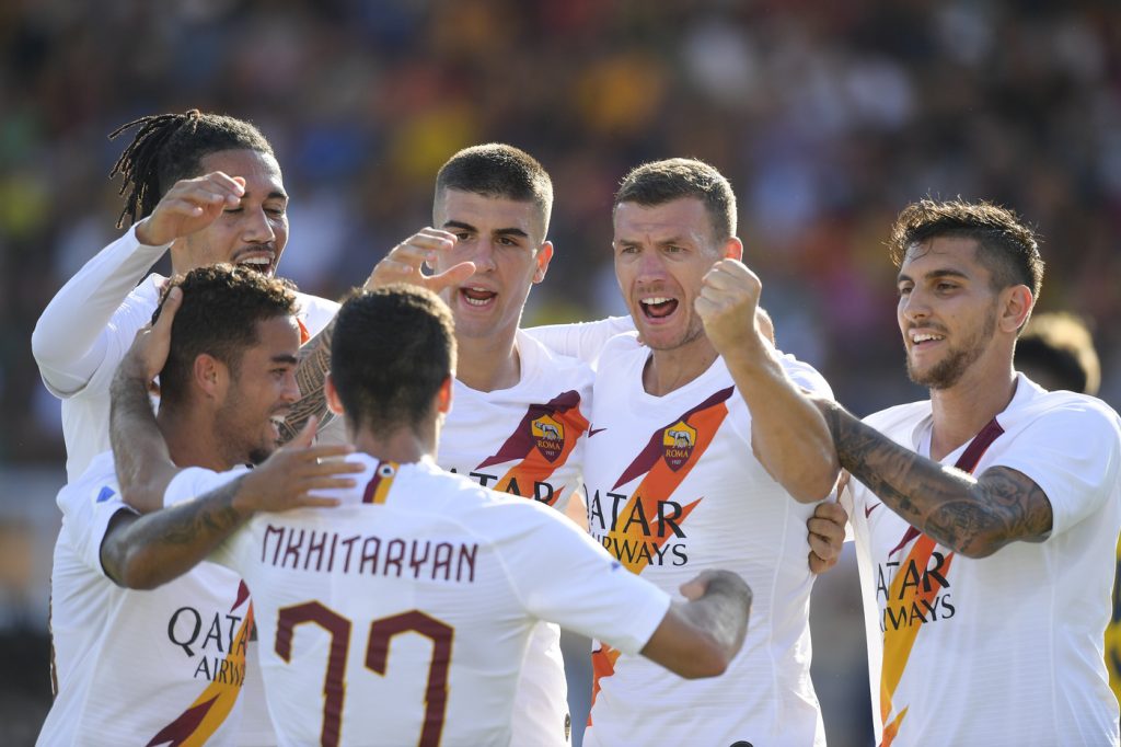 dzeko mancini pellegrini Lecce vs Roma - Serie A TIM 2019/2020
