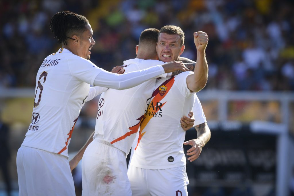 dzeko mancini smalling Lecce vs Roma - Serie A TIM 2019/2020