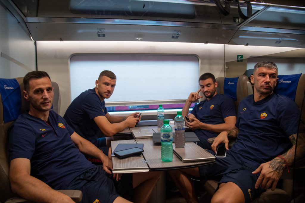 AS Roma, partenza per la trasferta di Bologna