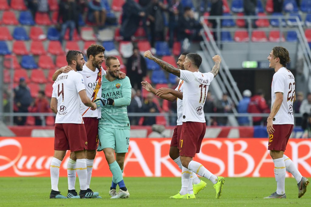 kolarov pau lopez zaniolo fazio cristanteBologna vs Roma - Serie A TIM 2019/2020