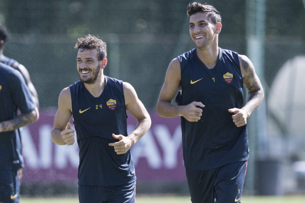 Florenzi Pellegrini AS Roma, allenamento a Trigoria