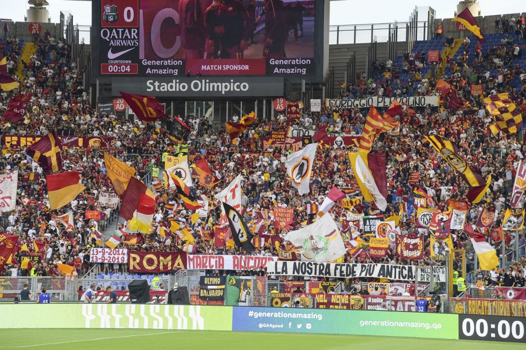 curva sud tifosi Roma vs Sassuolo - Serie A TIM 2019/2020