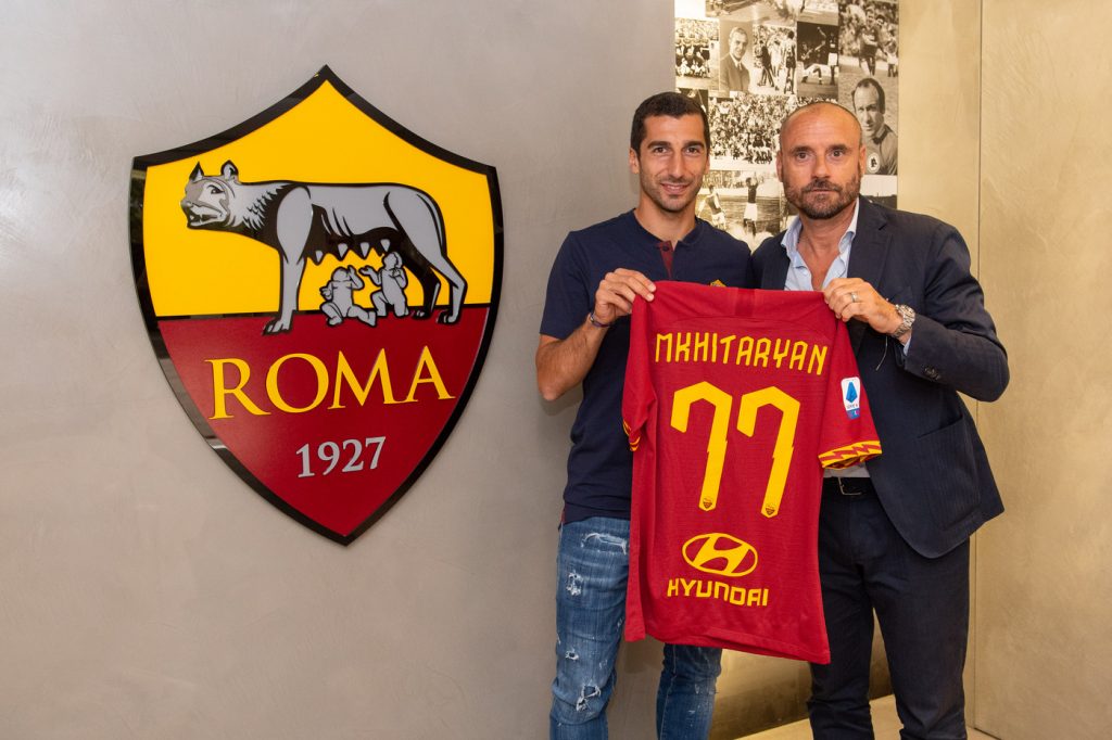 petrachi AS Roma, Henrikh Mkhitaryan visita il centro sportivo Fulvio Bernardini