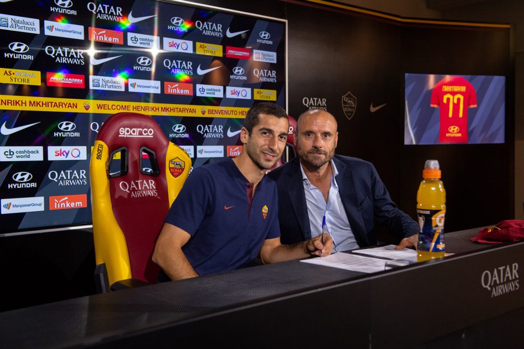 petrachi AS Roma, Henrikh Mkhitaryan firma il contratto con l'AS Roma