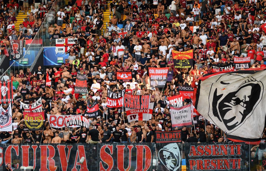 tifosi milan Udinese Calcio v AC Milan - Serie A