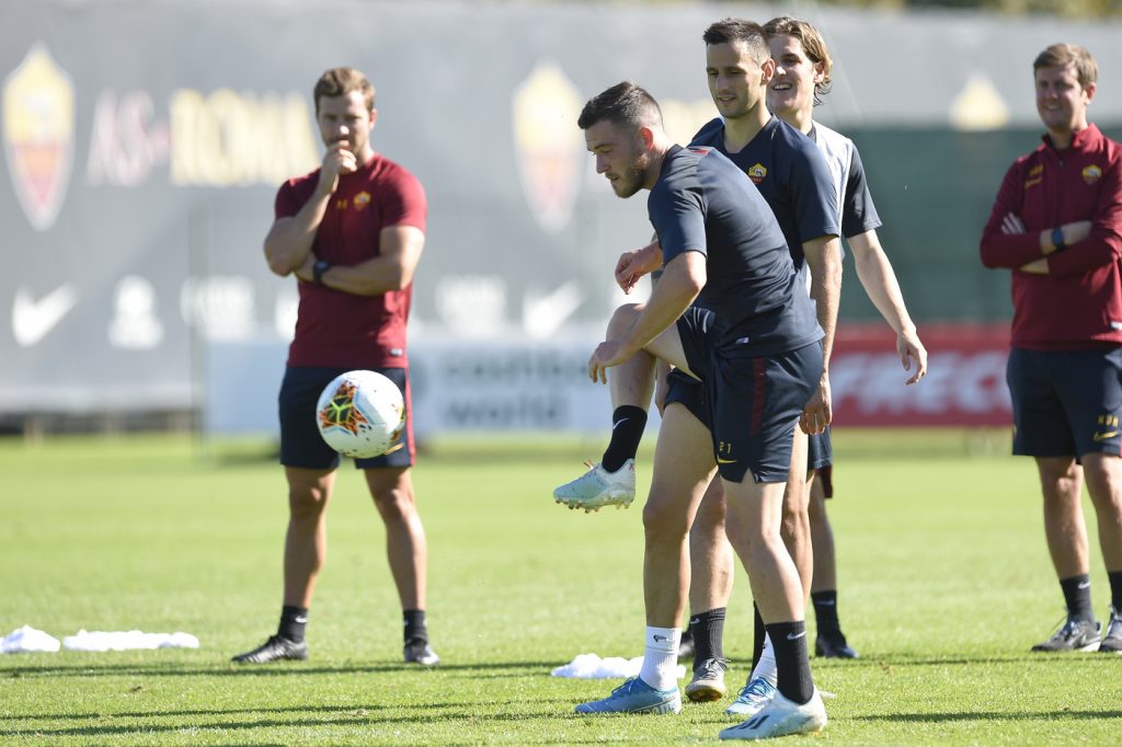 Veretout AS Roma, allenamento a Trigoria