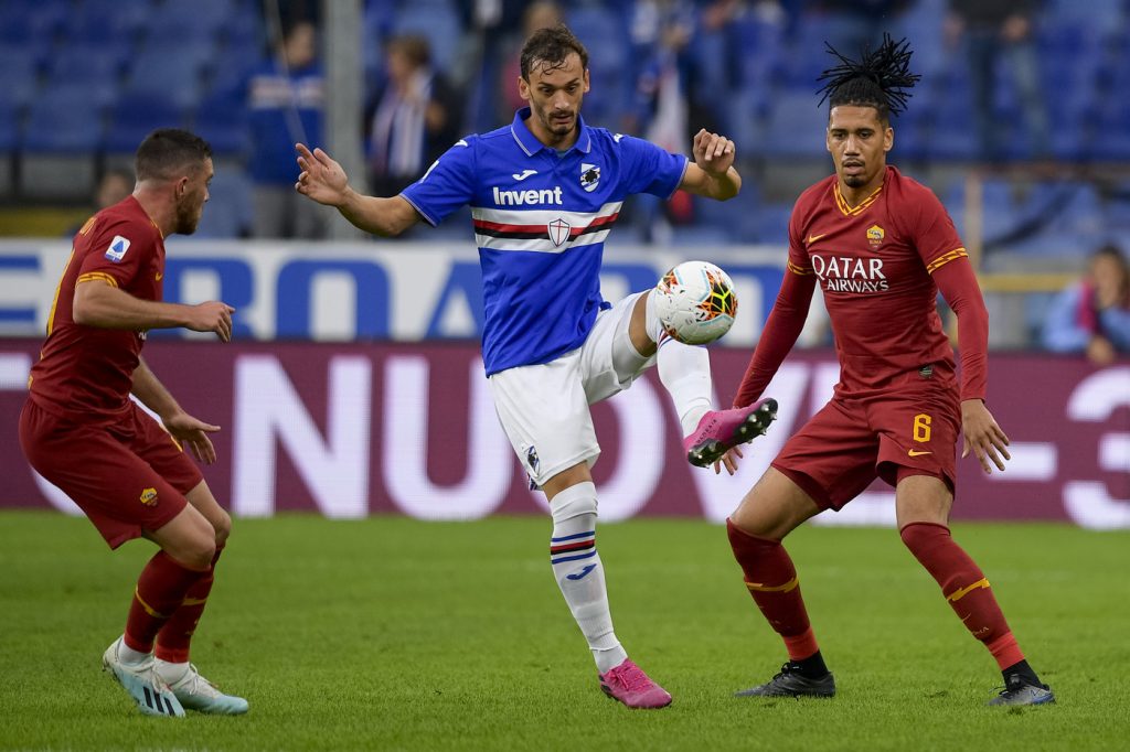 Gabbiadini Smalling Sampdoria Roma