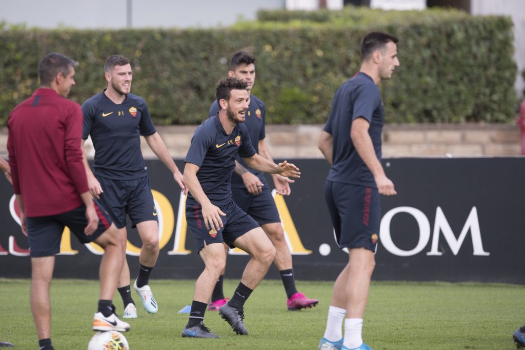 Florenzi AS Roma, allenamento mattutino a Trigoria