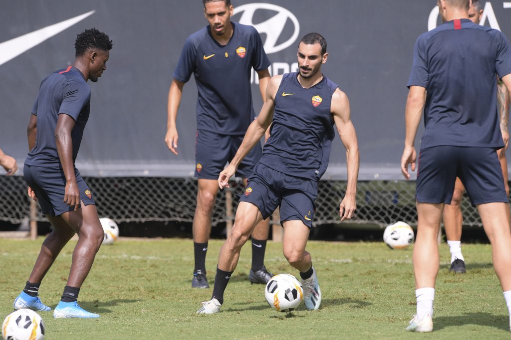 Zappacosta AS Roma, allenamento mattutino a Trigoria