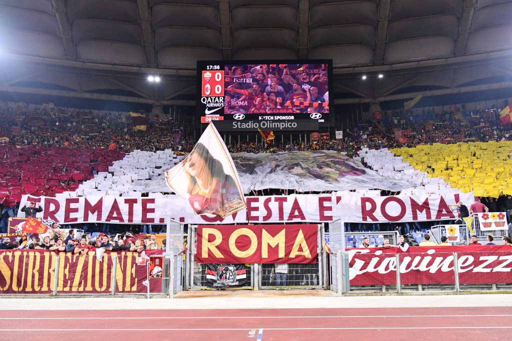coreografia curva sud tifosi Roma vs Milan - Serie A TIM 2019/2020Roma vs Milan - Serie A TIM 2019/2020