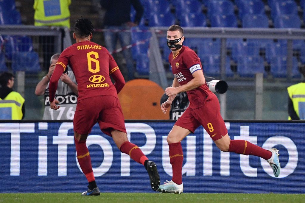 Dzeko Smalling Roma vs Milan - Serie A TIM 2019/2020