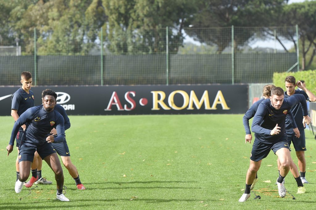 Diawara Santon AS Roma, allenamento mattutino a Trigoria