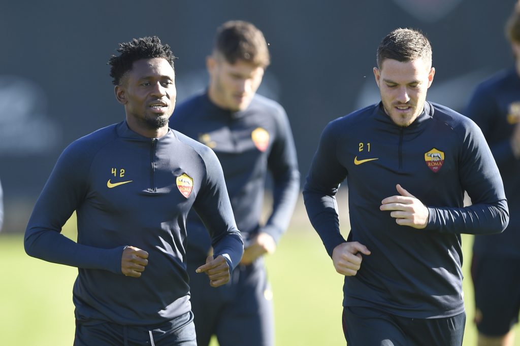 diawara veretout AS Roma, sessione di allenamento a TrigoriaAS Roma, sessione di allenamento a Trigoria