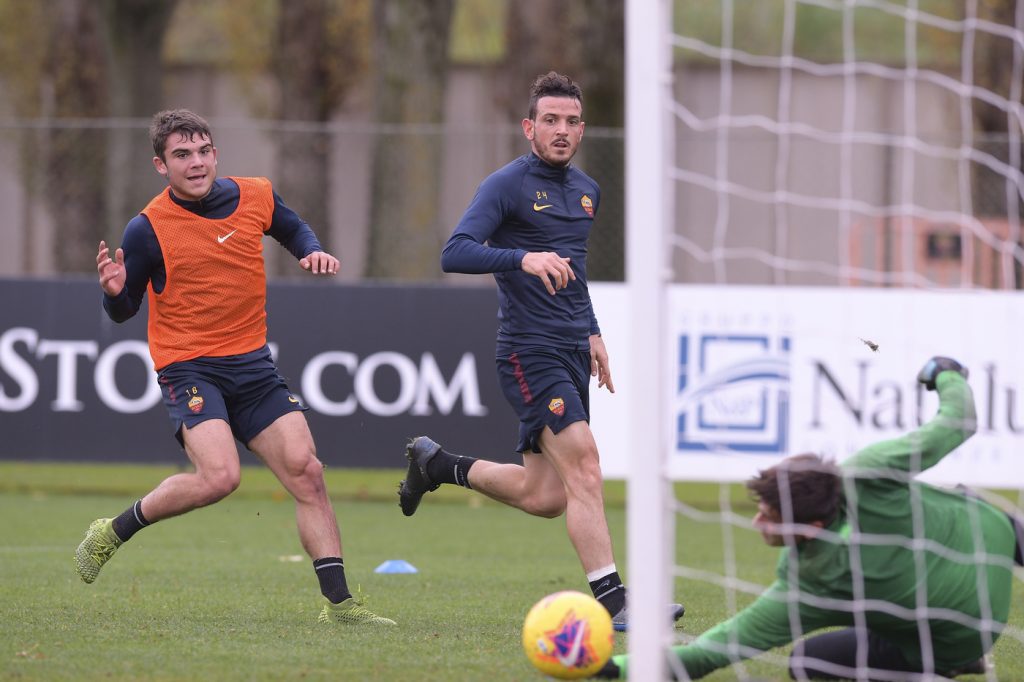 AS Roma, sessione di allenamento a Trigoria Florenzi