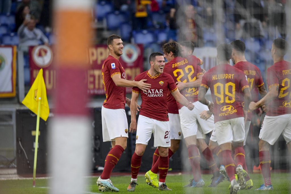 dzeko veretout Roma vs Napoli -  Serie A Tim 2019 2020