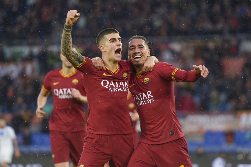 Smalling Mancini Roma vs Brescia - Serie A TIM 2019/2020