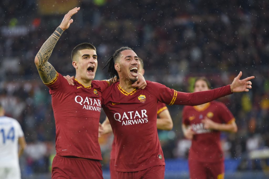 Smalling Mancini Roma vs Brescia - Serie A TIM 2019/2020