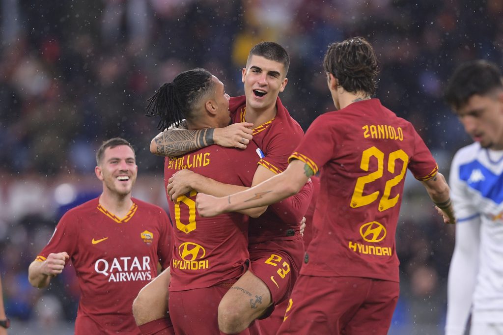 Mancini Zaniolo Smalling Roma vs Brescia - Serie A TIM 2019/2020
