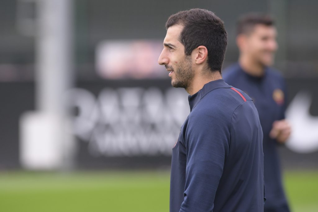 mkhitaryan AS Roma, allenamento a Trigoria