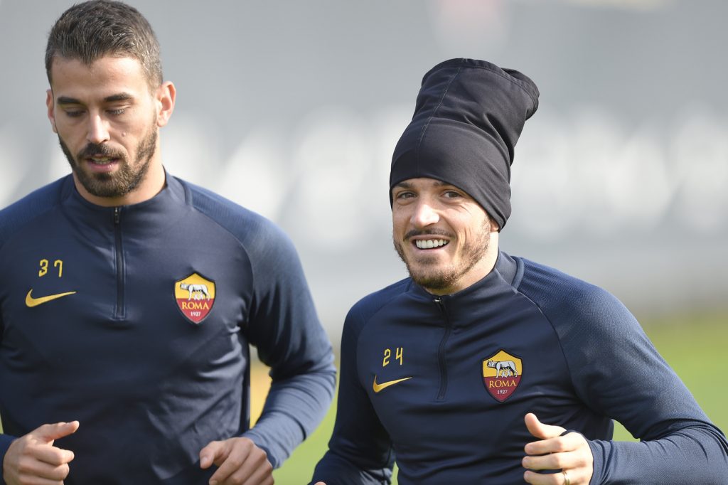 AS Roma, allenamento a Trigoria spinazzola florenzi