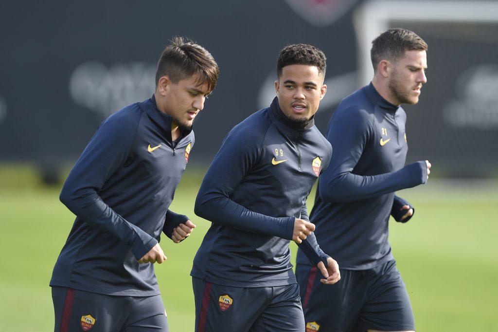 AS Roma, allenamento a Trigoria kluivert under veretout