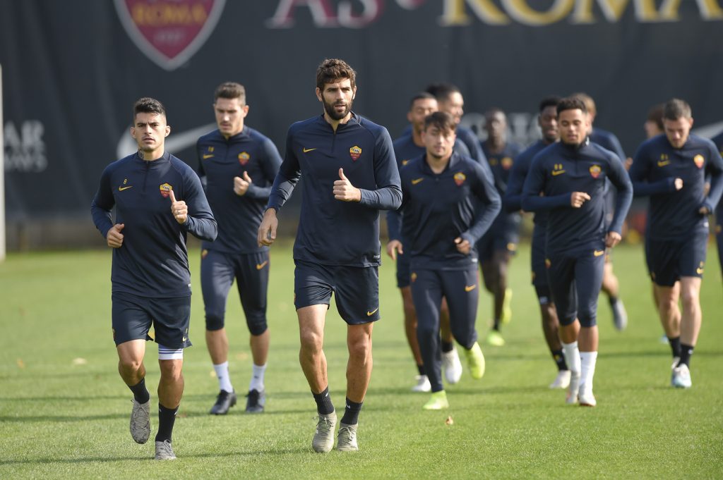 fazio perotti AS Roma, allenamento a Trigoria