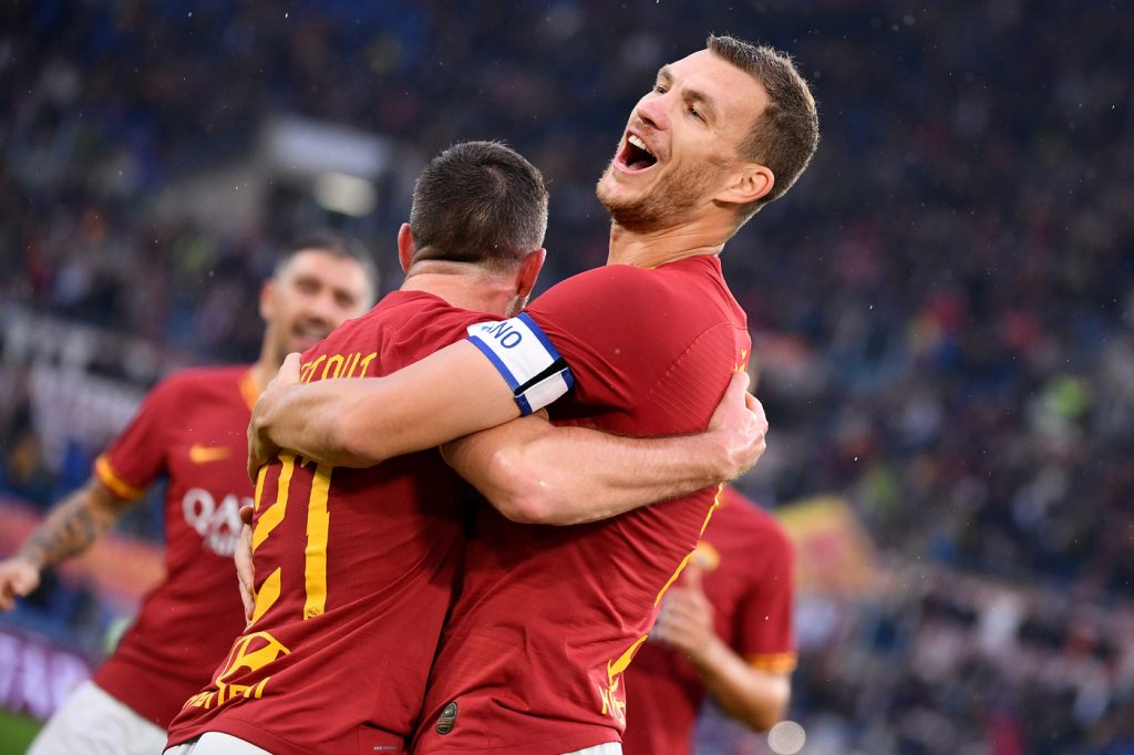 dzeko veretout Roma vs Napoli - Serie A TIM 2019/2020