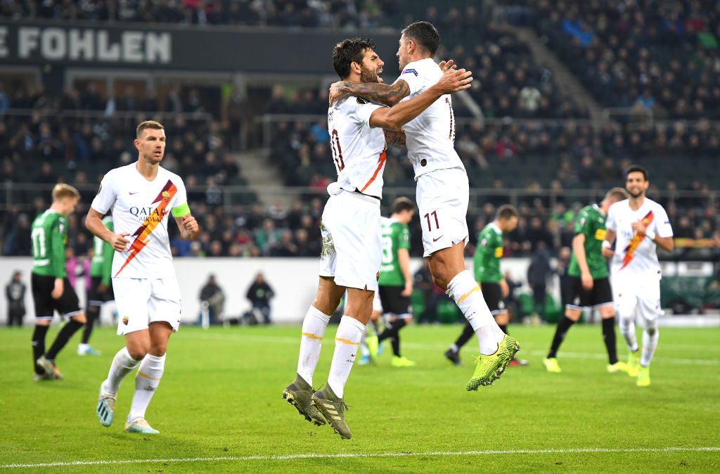 fazio kolarov dzeko Borussia Moenchengladbach v AS Roma: Group J - UEFA Europa League