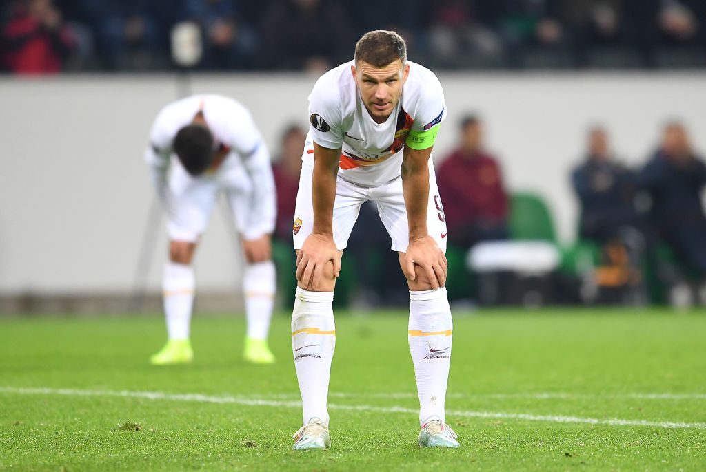 dzeko Borussia Moenchengladbach v AS Roma: Group J - UEFA Europa League