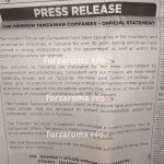 comunicato stampa friedkin tanzania