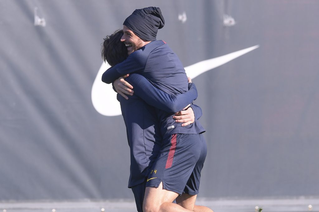 florenzi antonucci AS Roma, allenamento a Trigoria