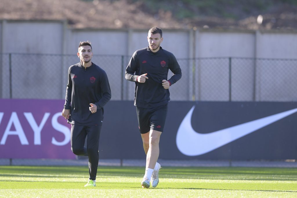 Pellegrini Dzeko AS Roma, allenamento a Trigoria