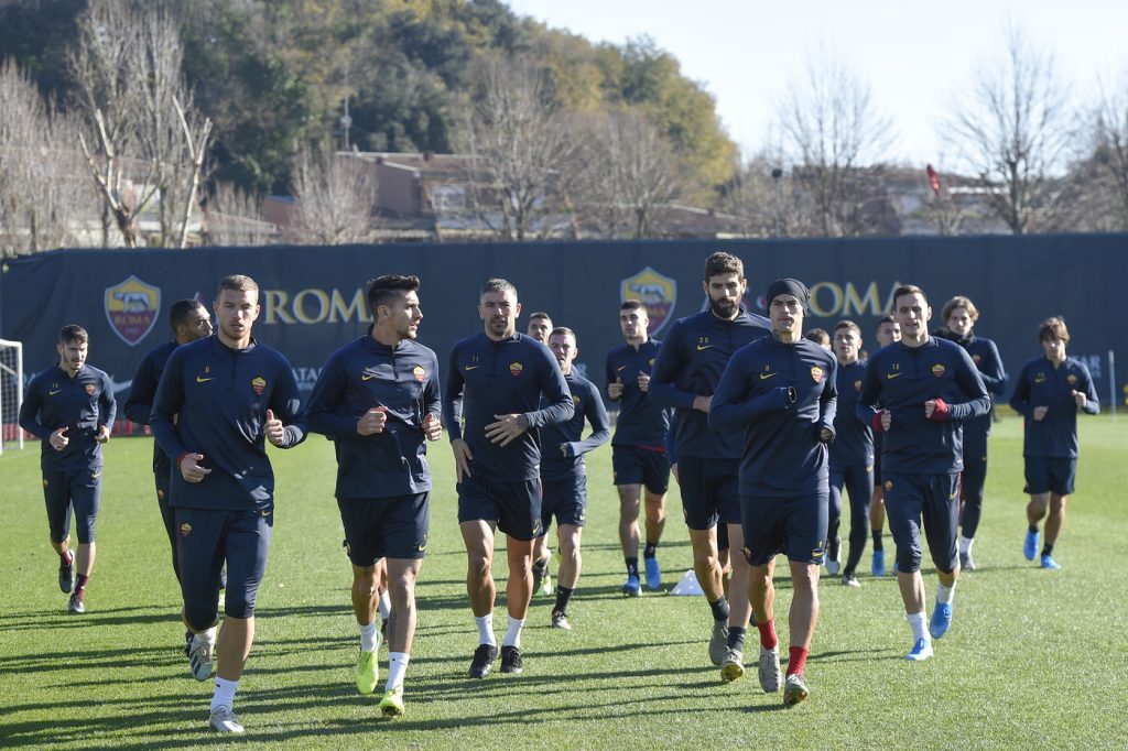 roma-allenamento-3 pellegrini dzeko kolarov