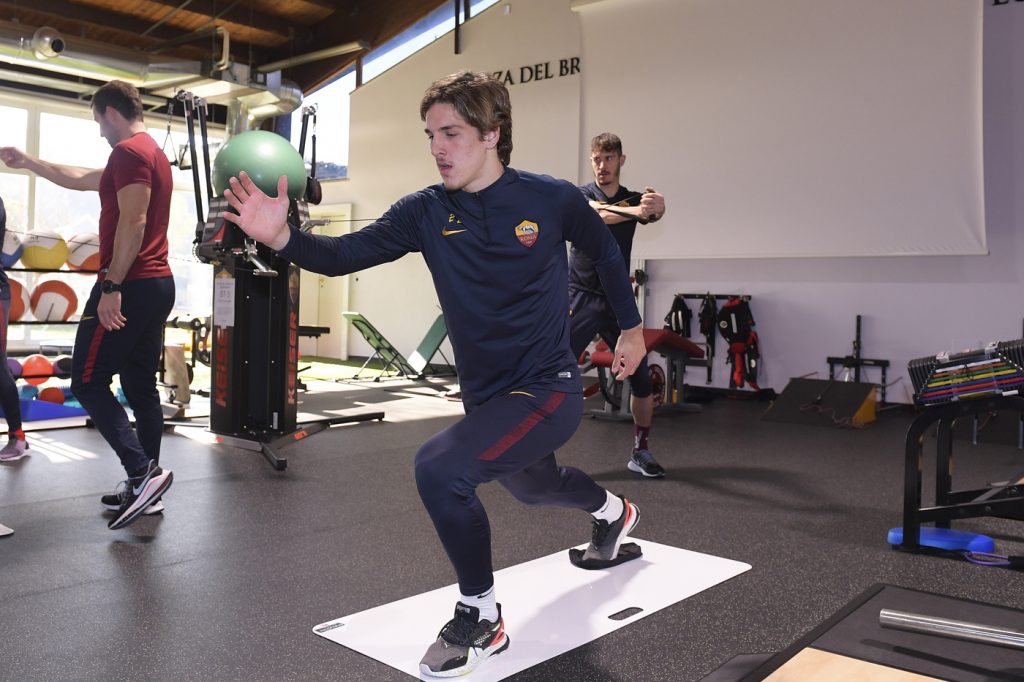 zaniolo AS Roma, l'ultimo allenamento del 2019 della squadra