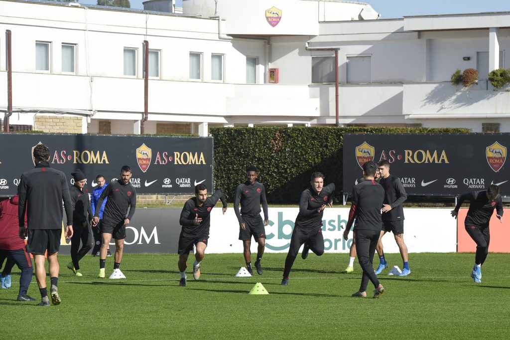 AS Roma, allenamento a Trigoria