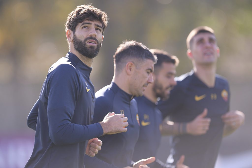 AS Roma, allenamento a Trigoria Fazio
