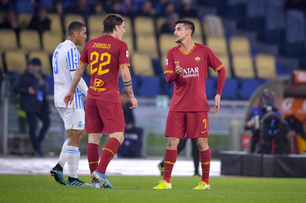Zaniolo Pellegrini Igor AS Roma vs Spal - Serie A TIM 2019/2020