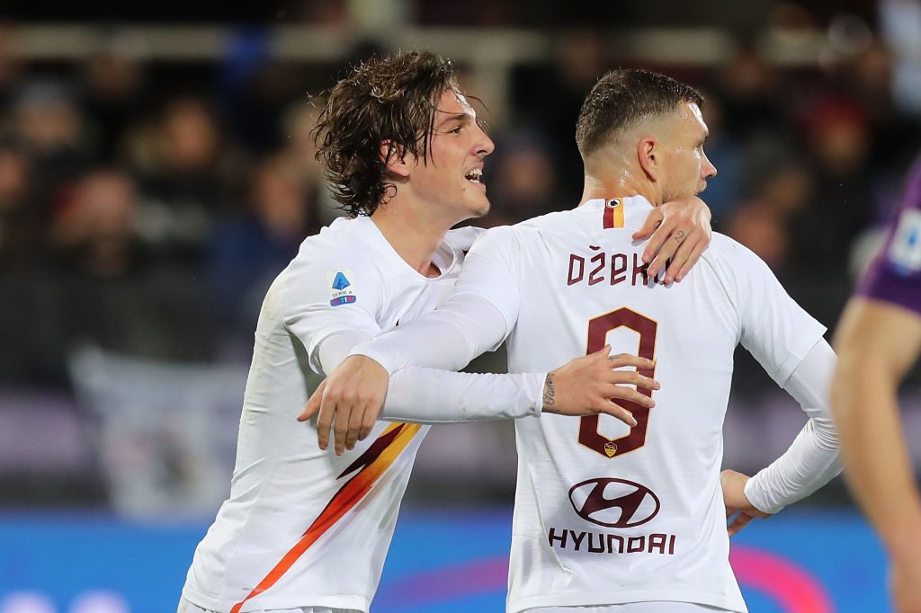dzeko zaniolo ACF Fiorentina v AS Roma - Serie A