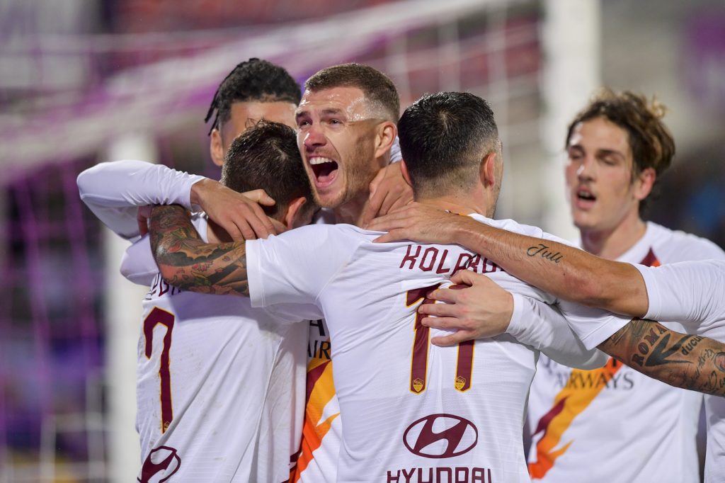 dzeko kolarov Fiorentina vs Roma - Serie A TIM 2019/2020