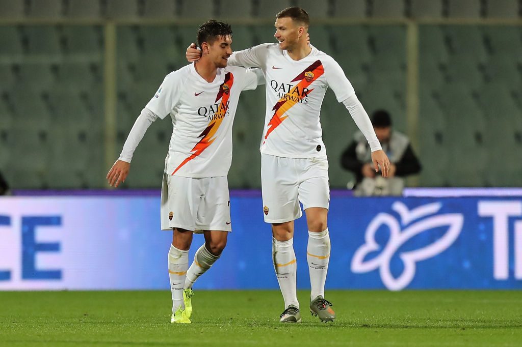 pellegrini dzeko ACF Fiorentina v AS Roma - Serie A