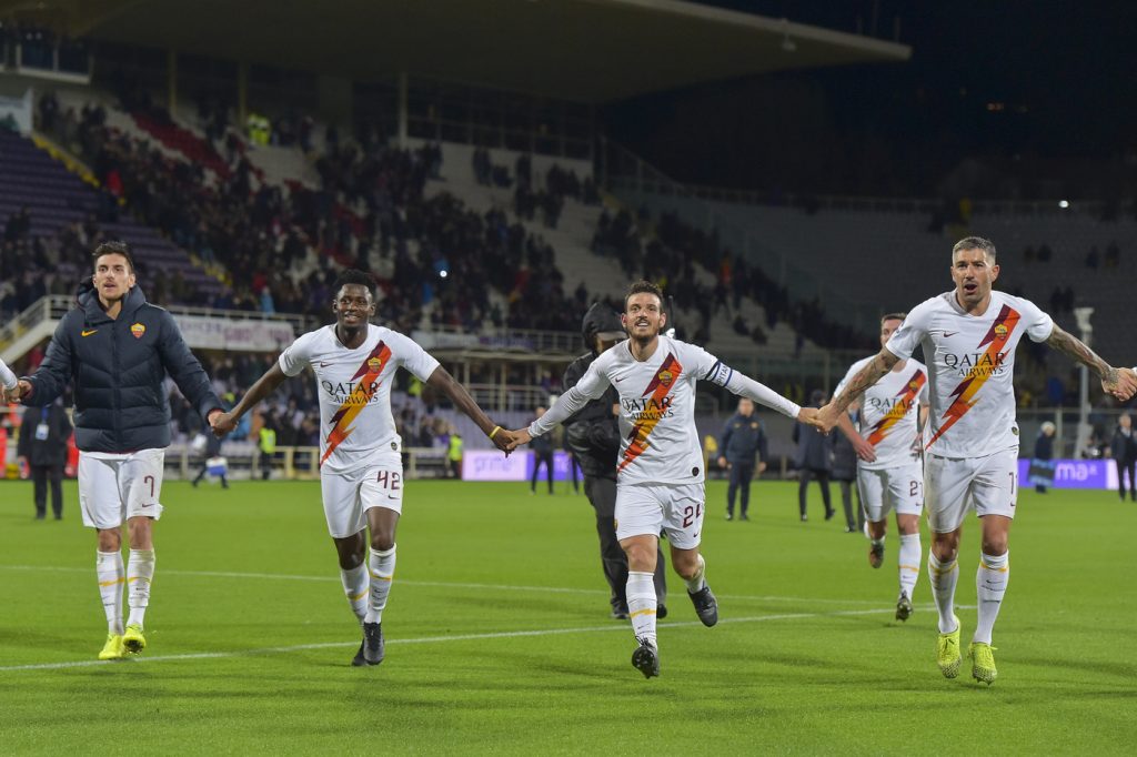 kolarov florenzi diawara pellegrini Fiorentina vs Roma - Serie A TIM 2019/2020