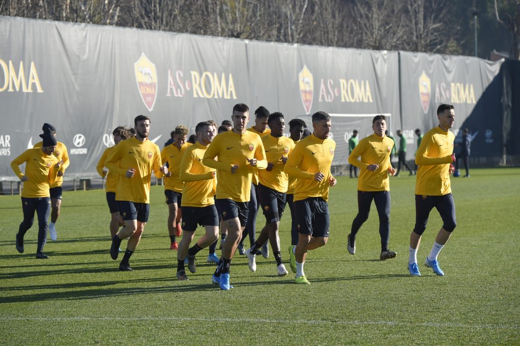 AS Roma, allenamento a Trigoria