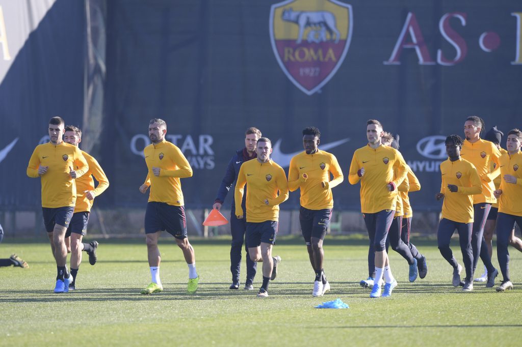 AS Roma, allenamento a Trigoria