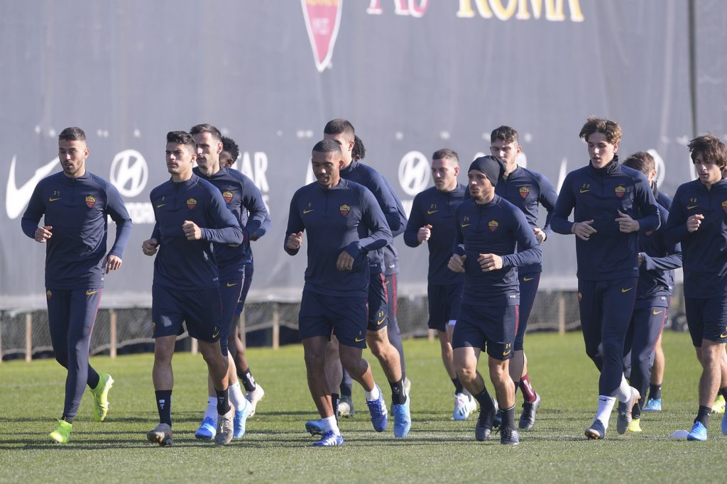 AS Roma, allenamento mattutino a Trigoria
