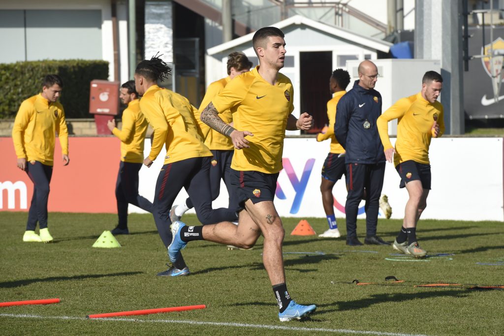 AS Roma, allenamento mattutino a Trigoria_Mancini