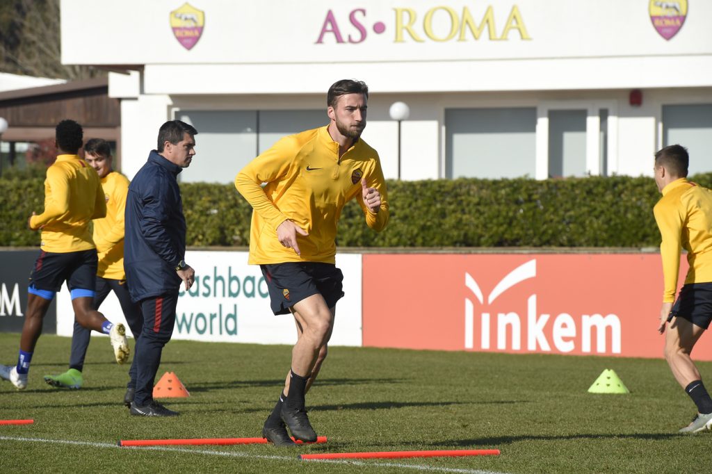 AS Roma, allenamento mattutino a Trigoria_Cristante